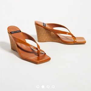 Anthropologie Angel Alarcon Flip Flop Wedge Sandals in Honey Women’s 38